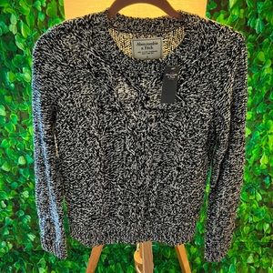 Black and white knit sweater